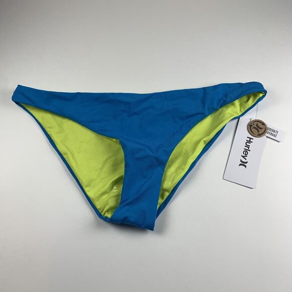 Hurley Solid Rvsb Moderate Bikini Bottom Women's XL Blue Green Beach‎ Swimwear - Picture 1 of 8